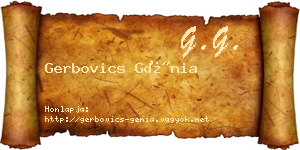 Gerbovics Génia névjegykártya